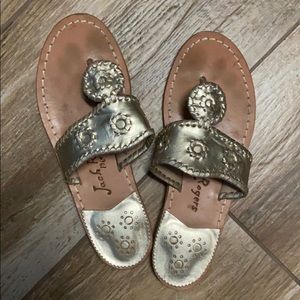 Size 6/6.5 gold metallic jack rogers